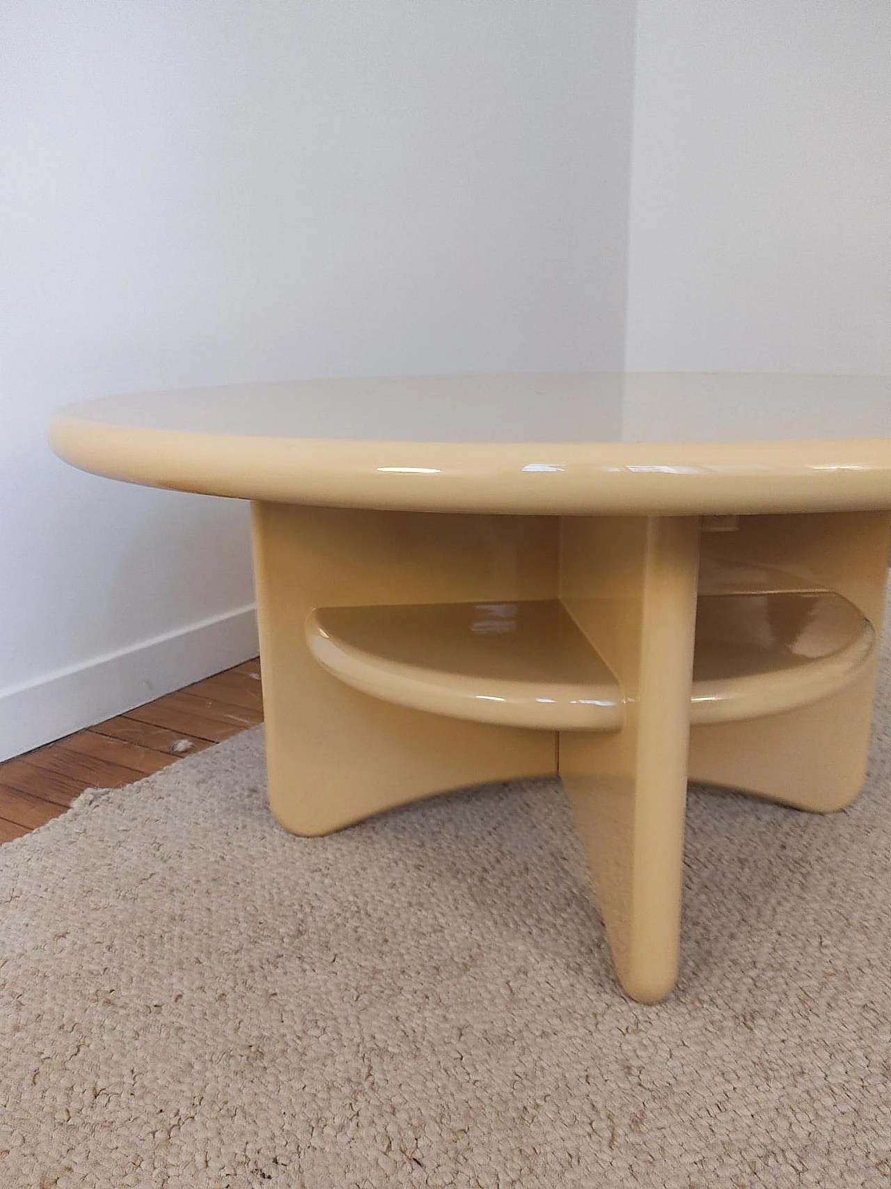 Danish circular wood lacquered coffee table, 1990s 7