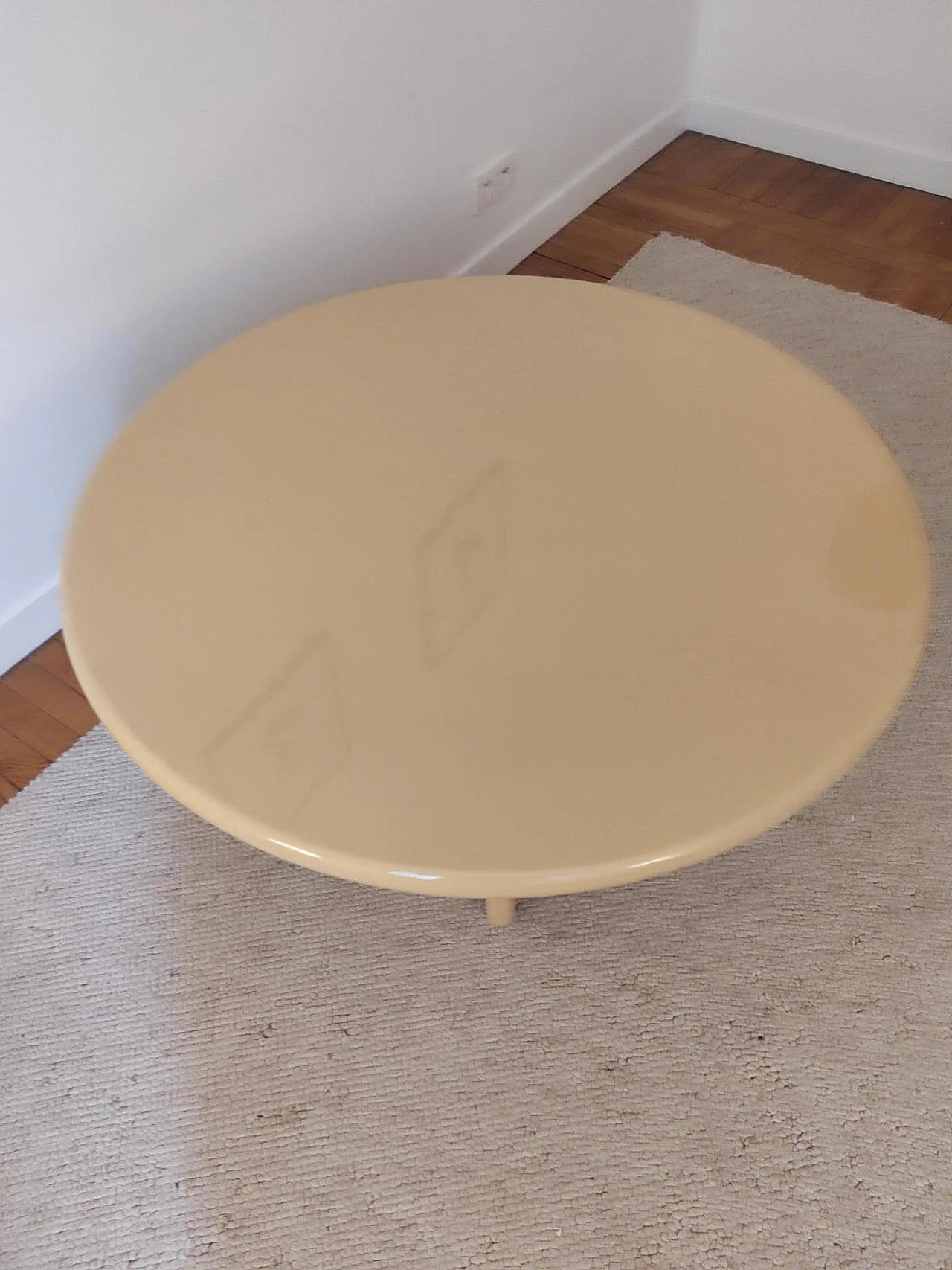 Danish circular wood lacquered coffee table, 1990s 8