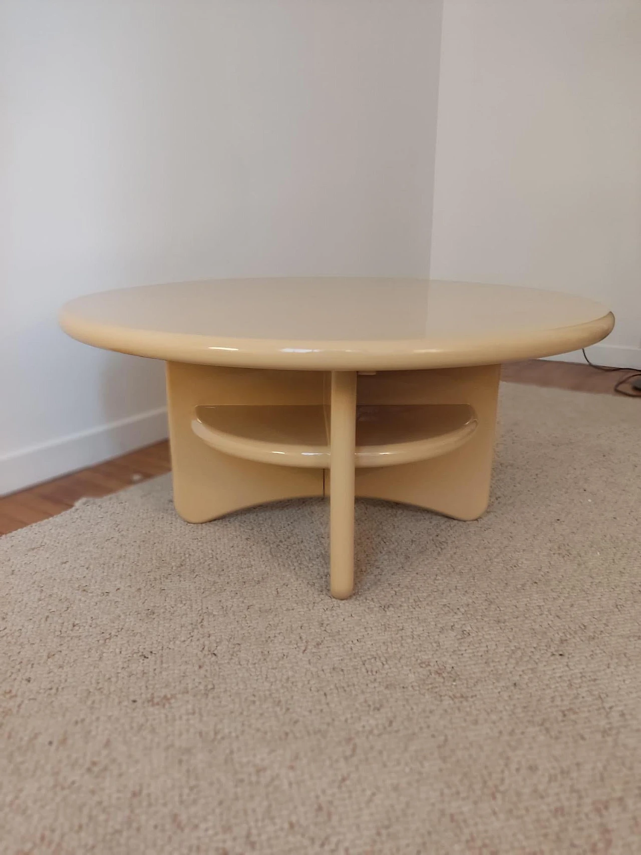 Danish circular wood lacquered coffee table, 1990s 9