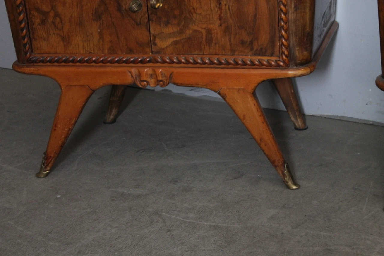 Pair of bedside tables art deco walnut, 1945 5