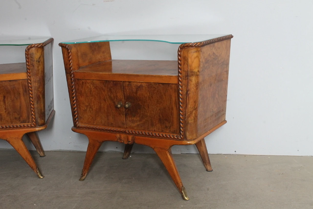 Pair of bedside tables art deco walnut, 1945 9