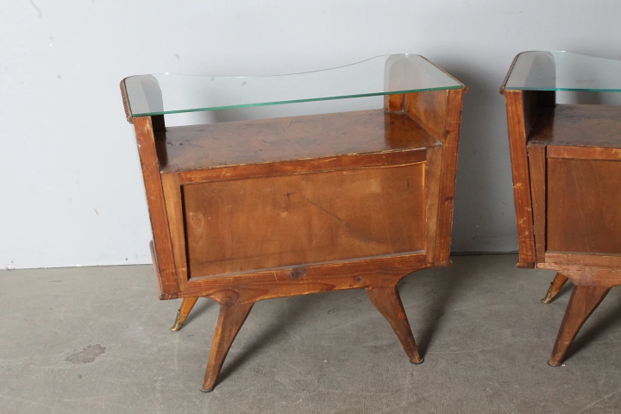 Pair of bedside tables art deco walnut, 1945 12