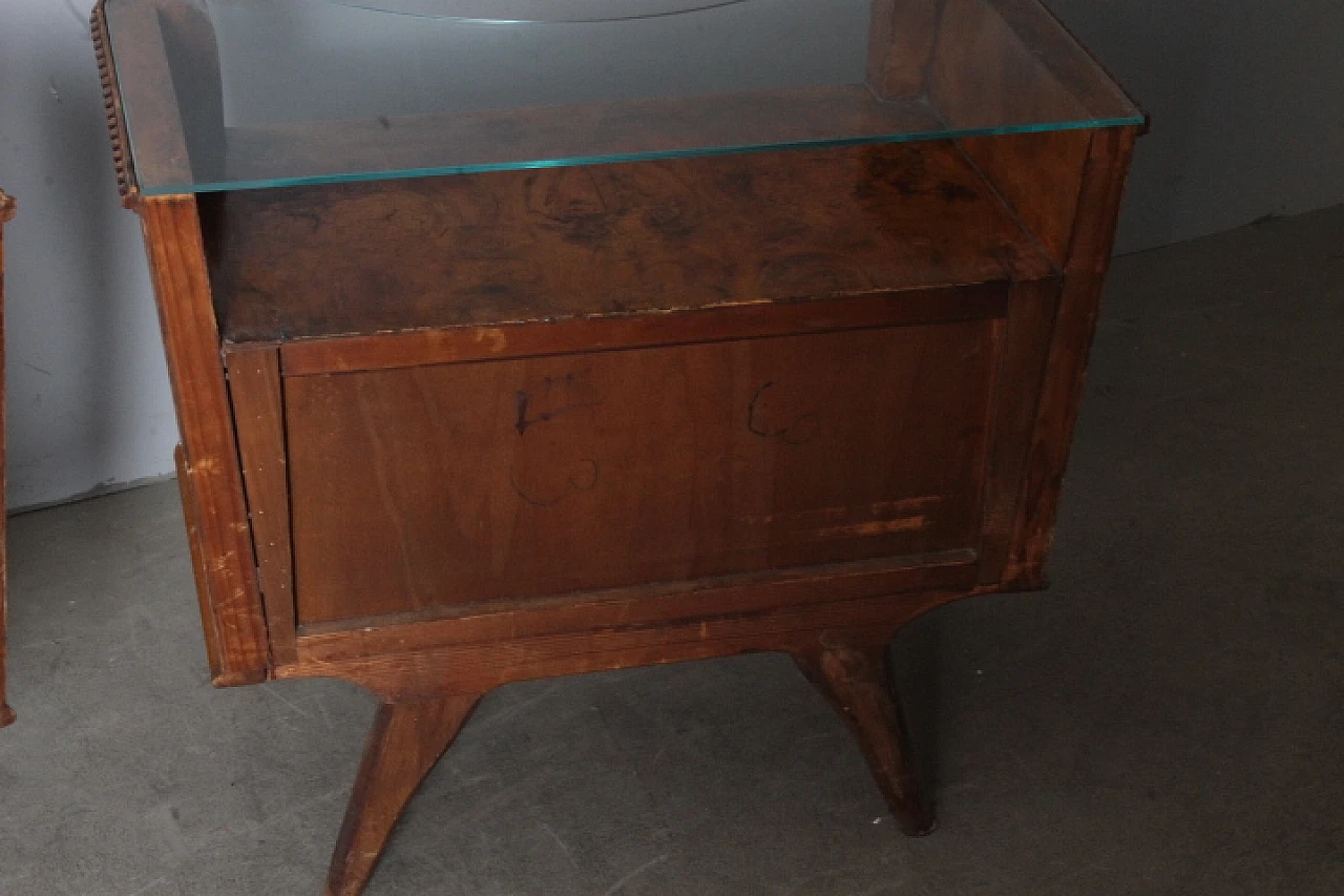 Pair of bedside tables art deco walnut, 1945 13