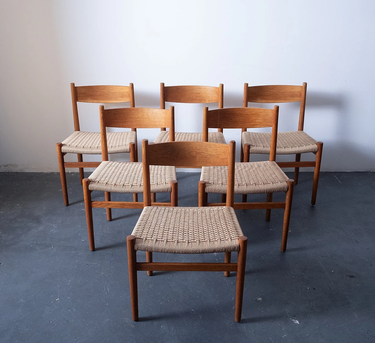 6 Ch40 chairs by Hans Wegner for Carl Hansen & Son, 1960s 1