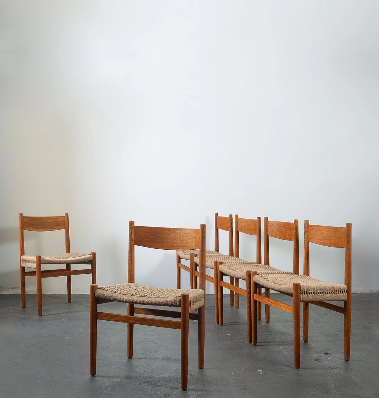 6 Ch40 chairs by Hans Wegner for Carl Hansen & Son, 1960s 7