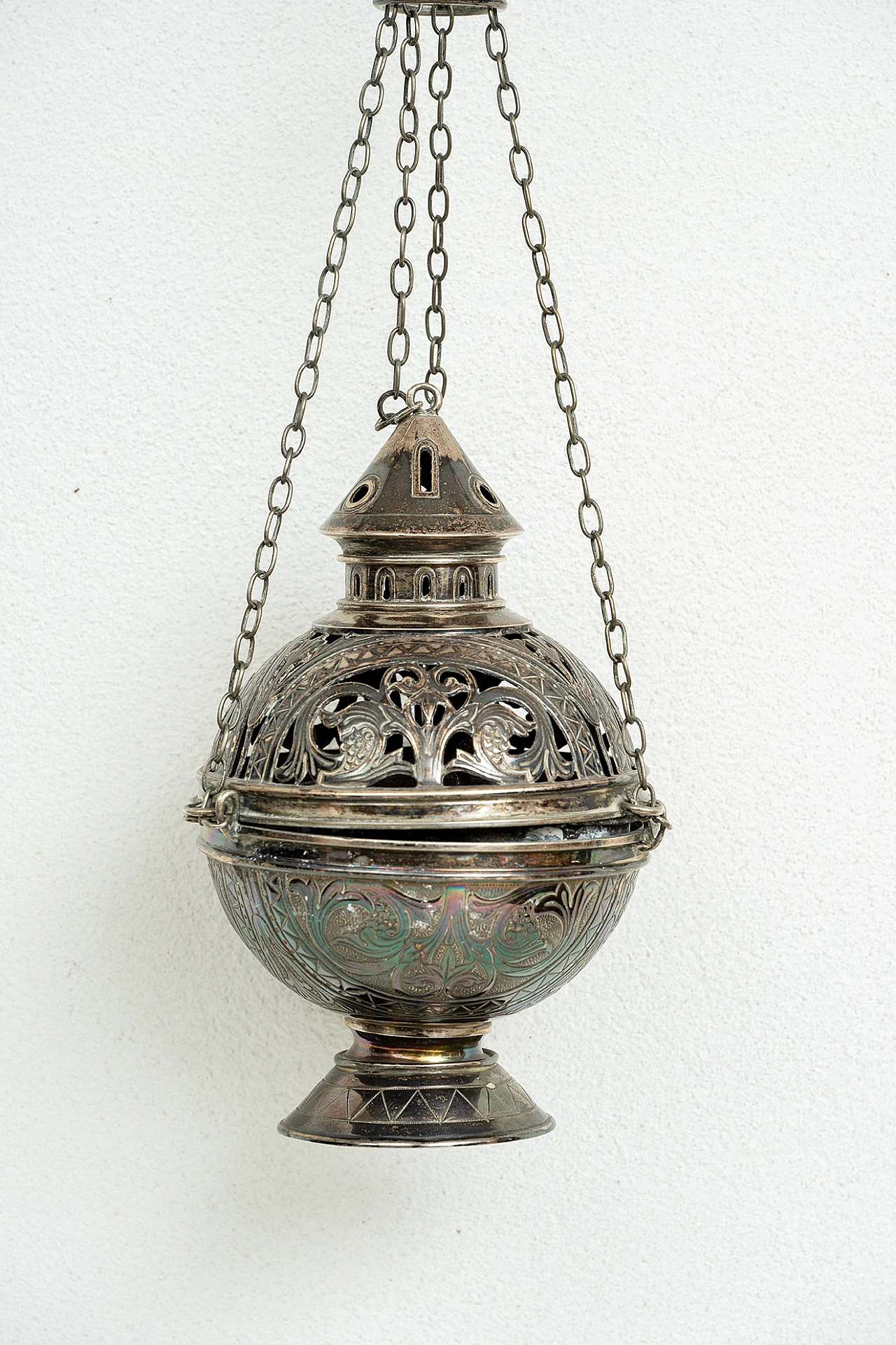 Roman thurible in chiselled silver, 19th century 2