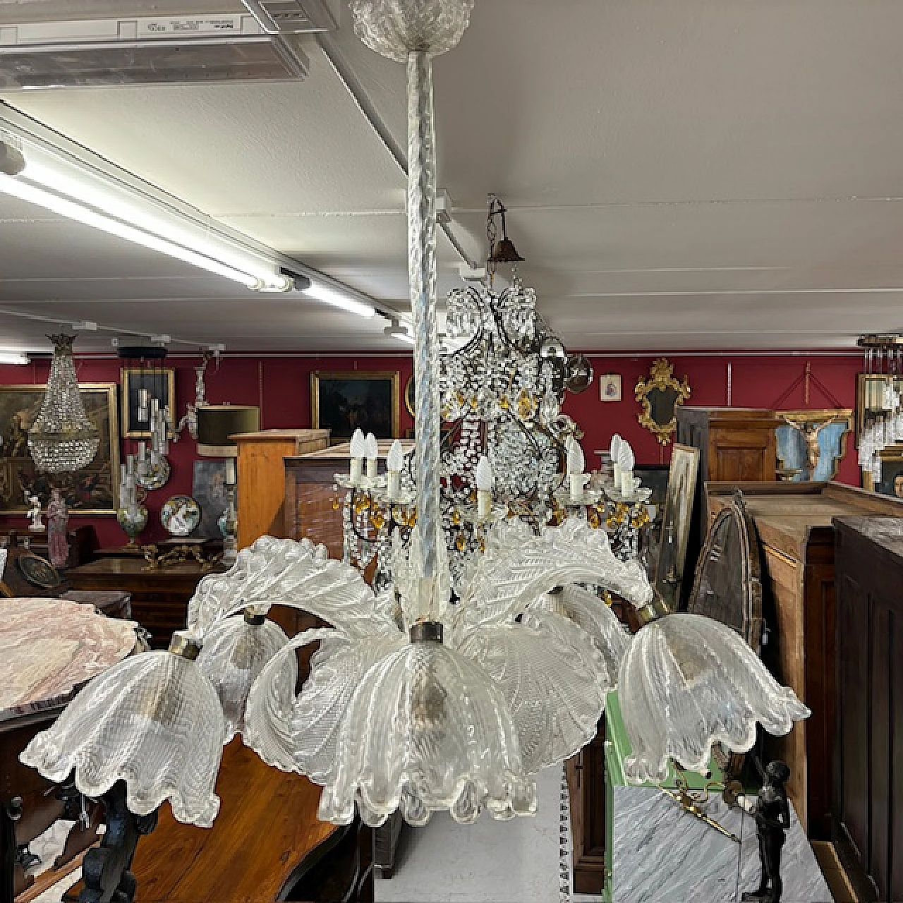 Chandelier Barovier and Toso Murano Venice, 1930 1