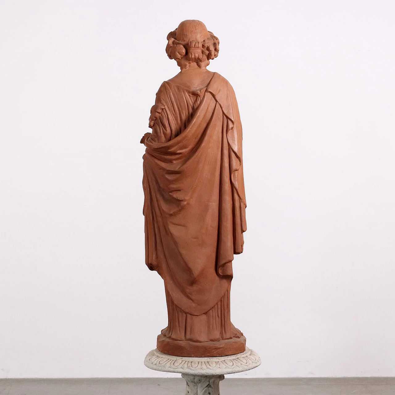 Statua in terracotta allegoria dell'autunno, fine '900 8