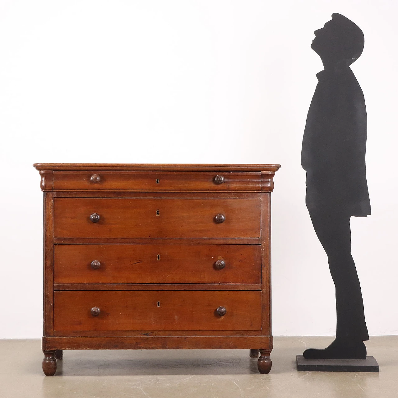 Charles X chest of drawers in walnut, late 19th century 2