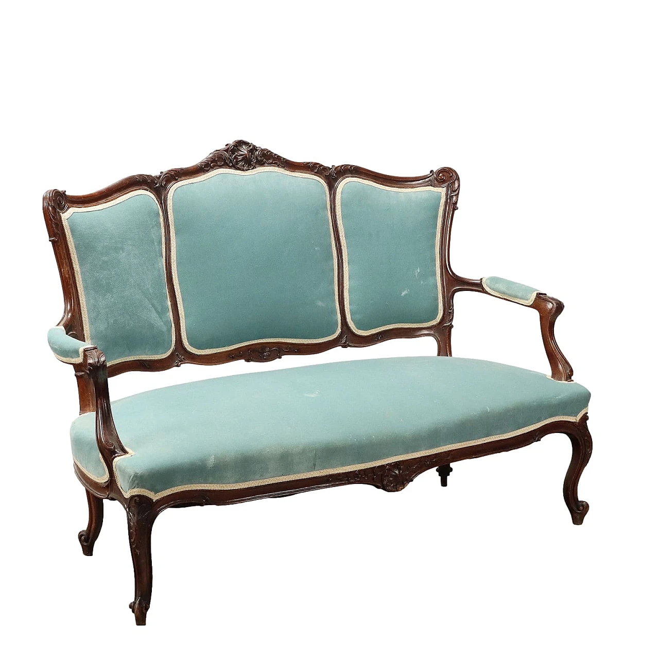 Rococo style mahogany sofa, early 20th century 1