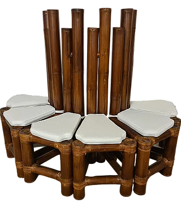 6 bamboo chairs, 70s