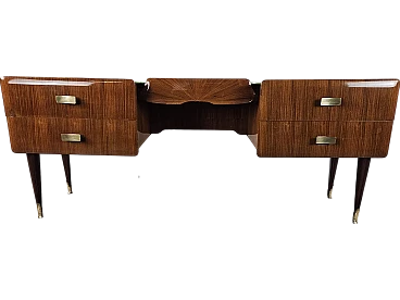 Chest of drawers mahogany, brass and glass, 20th century