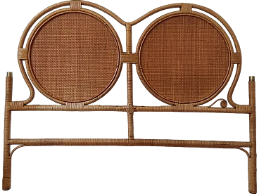 Bamboo and rattan Dal vera attr. double headboard, 1960s