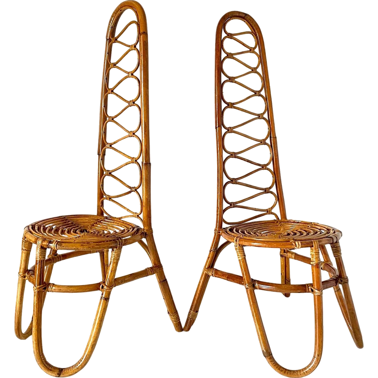 Pair of bamboo chairs from the 1960s, designed by Bonacina 20