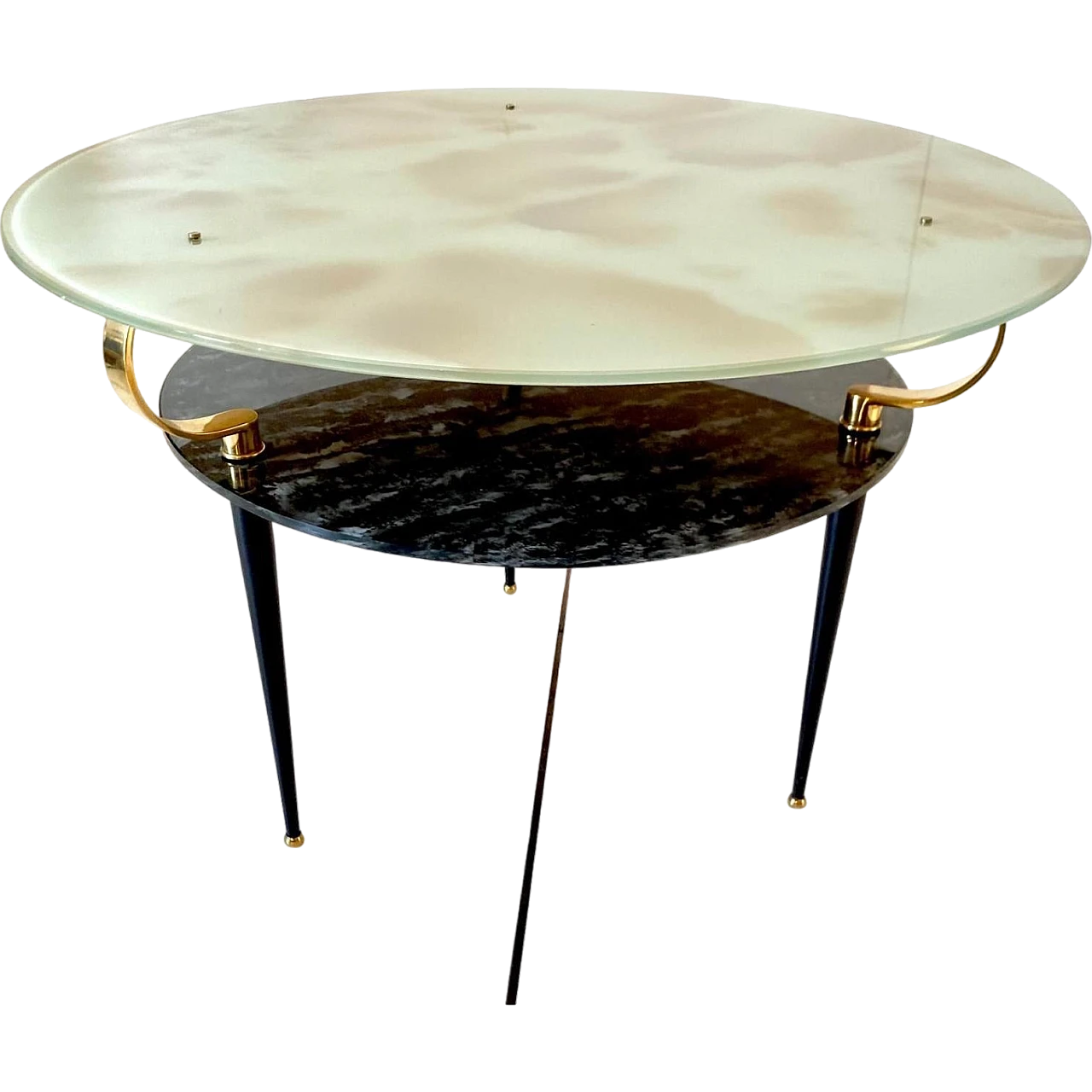 Marbled glass coffee table in the style of Fontana Arte 9