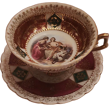 Royal Vienna porcelain coffee cup and saucer from the late 19th century