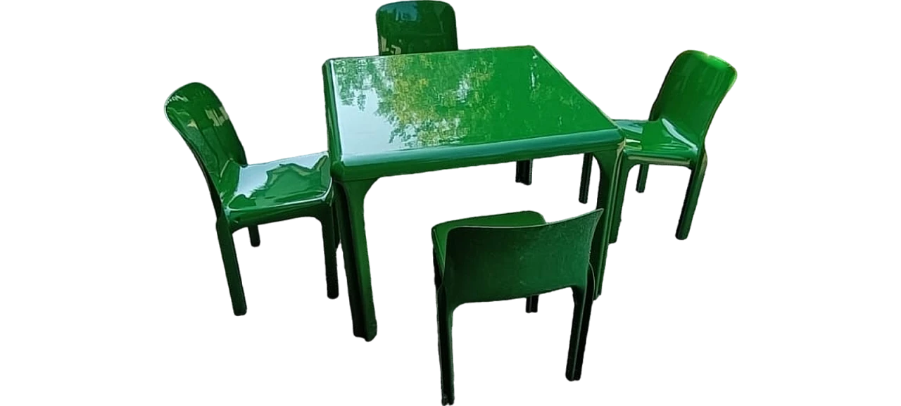 Artemide Stadio 100 model table with chairs, 60s 6