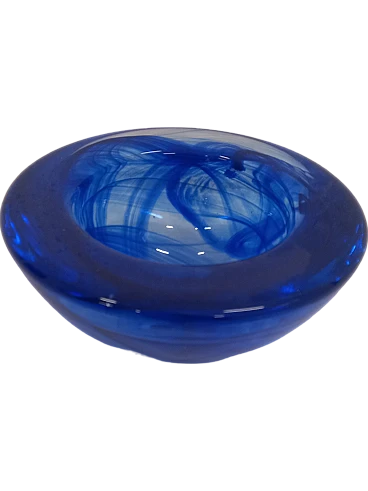 Blue Murano glass ashtray