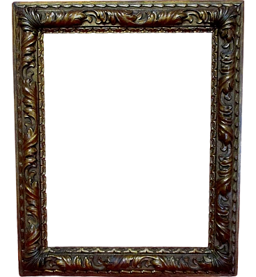 Baroque wooden frame with kaolin friezes from the early 1900s