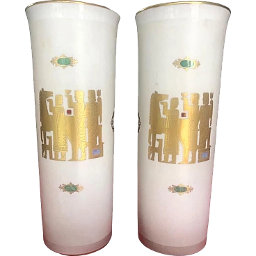 Pair of porcelain vases Morbelli Arte, 70s