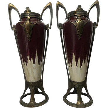 Pair of Art-Nouveau vases attr. to Johann von Schwarz, 1910s