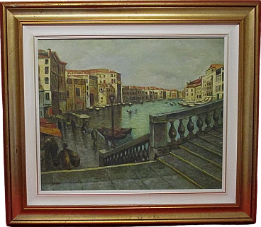 Oil painting on canvas of Venice, signed, 1950s