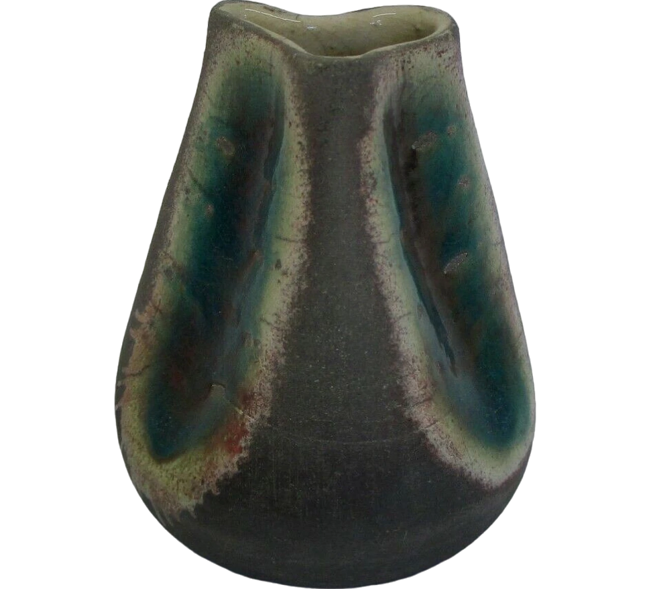 Artistic iridescent ceramic vase from the 1950s 5