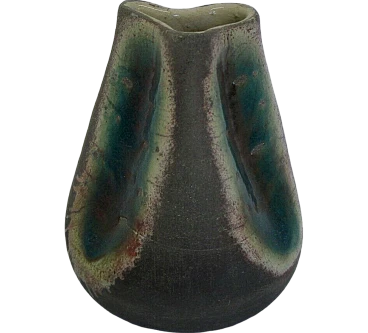 Artistic iridescent ceramic vase from the 1950s