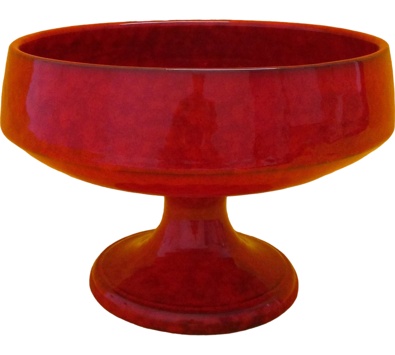 Artistic painted ceramic cake stand from the 1950s 5