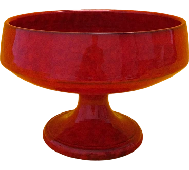 Artistic painted ceramic cake stand from the 1950s