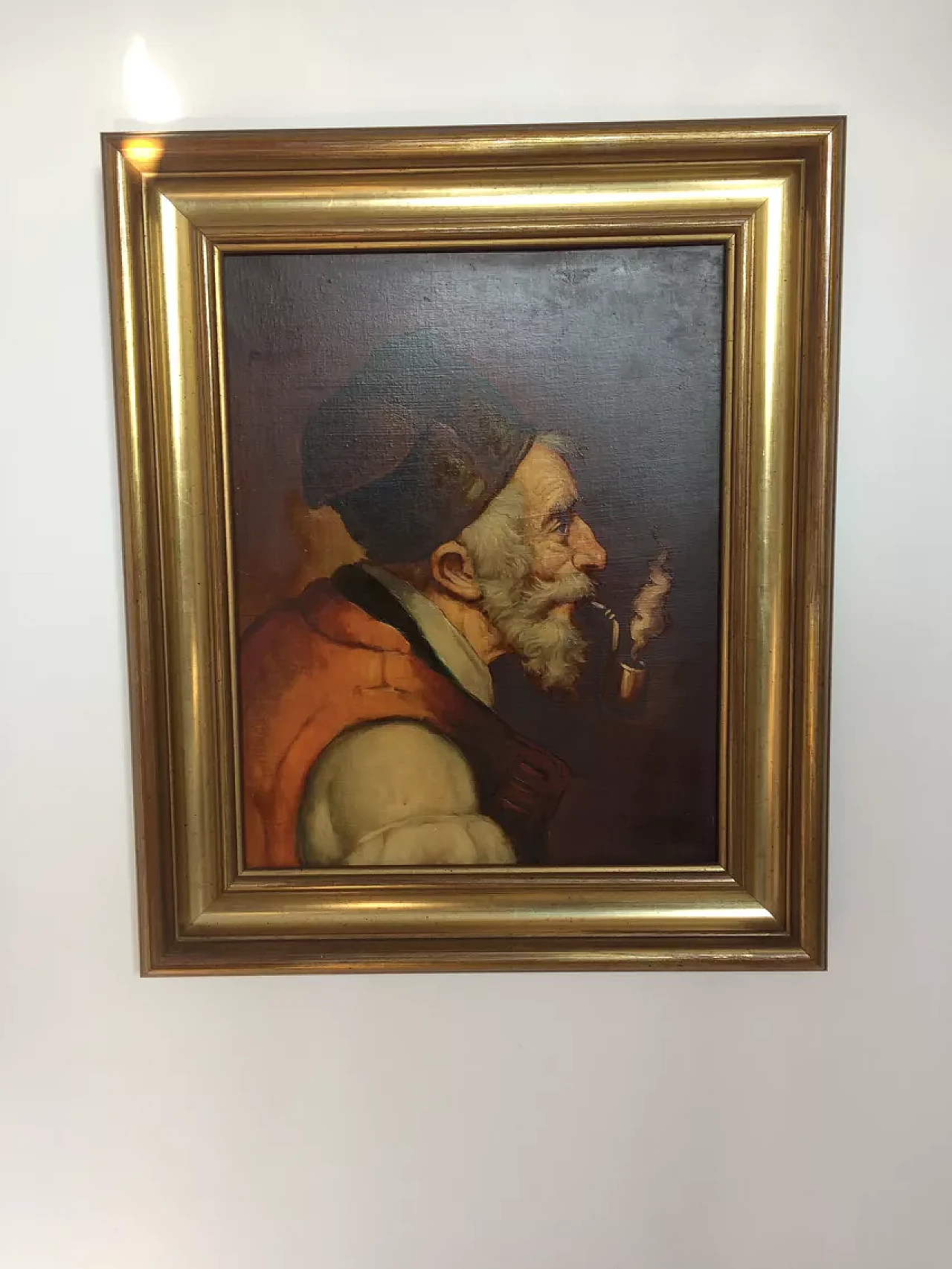 Man with beard and his pipe signed by Oller, early '900 5