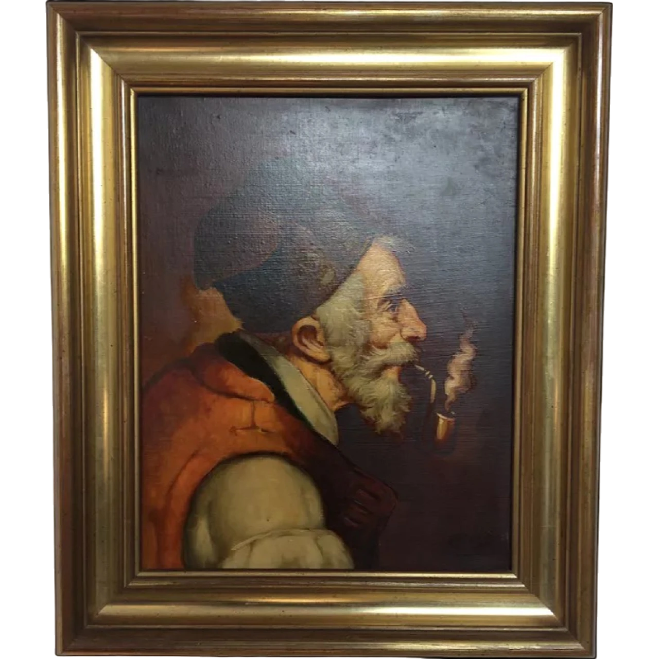 Man with beard and his pipe signed by Oller, early '900 8