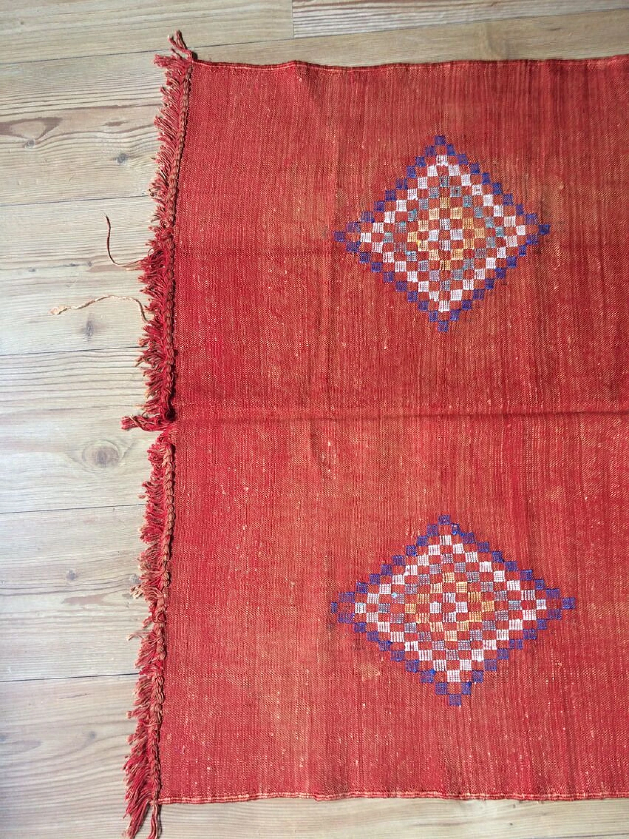 Tappeto rosso Kilim Sabra, fine '900 2