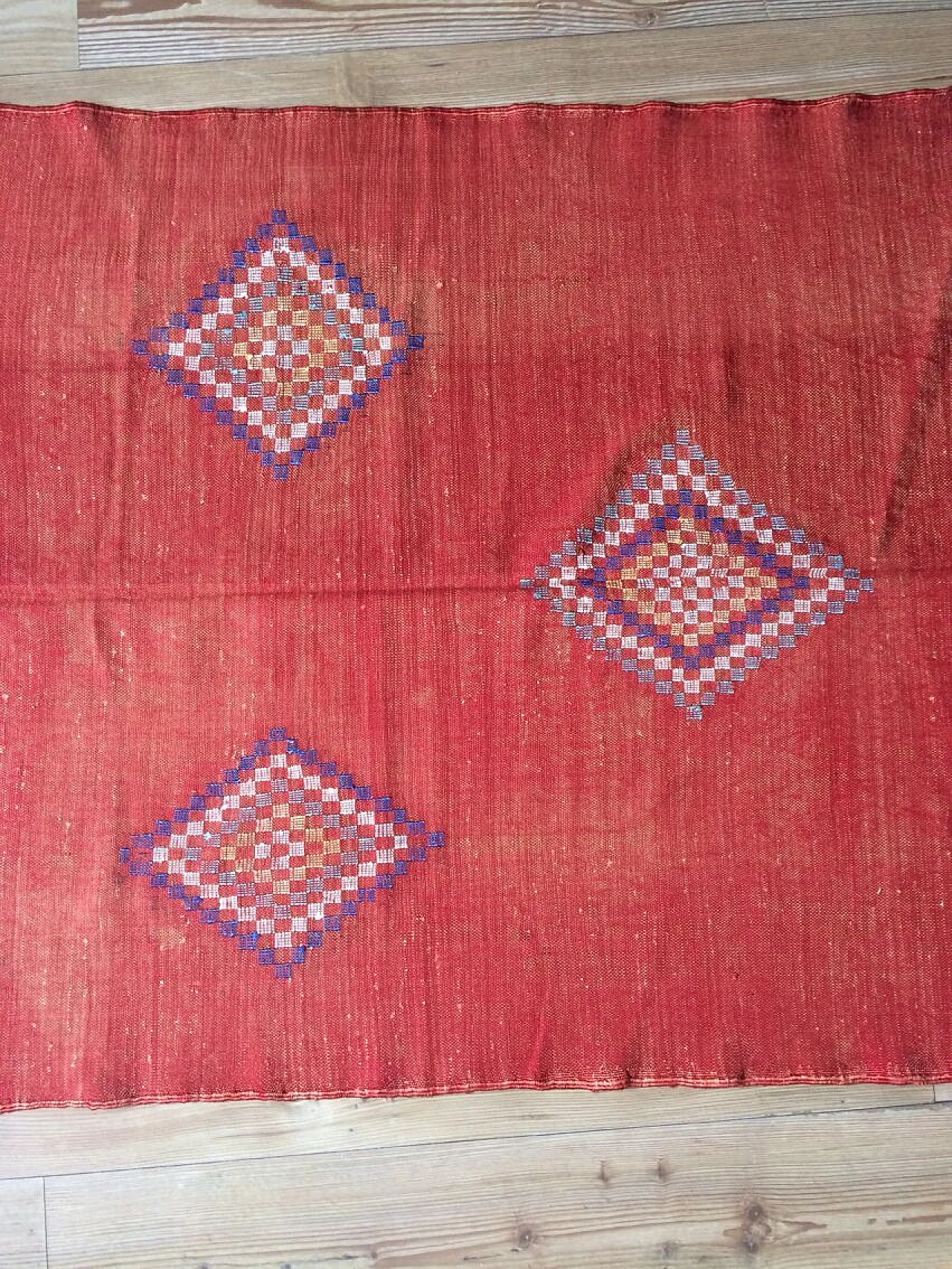 Tappeto rosso Kilim Sabra, fine '900 5