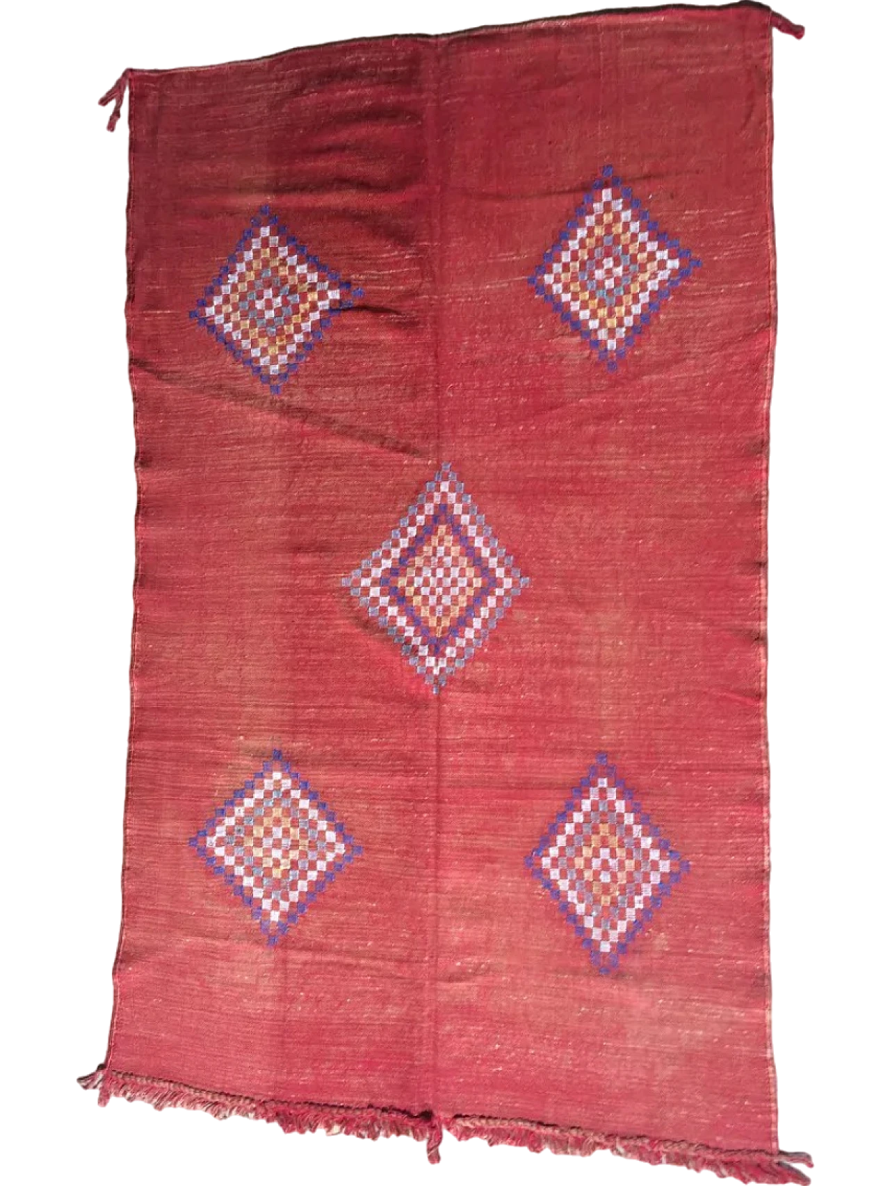 Tappeto rosso Kilim Sabra, fine '900 8