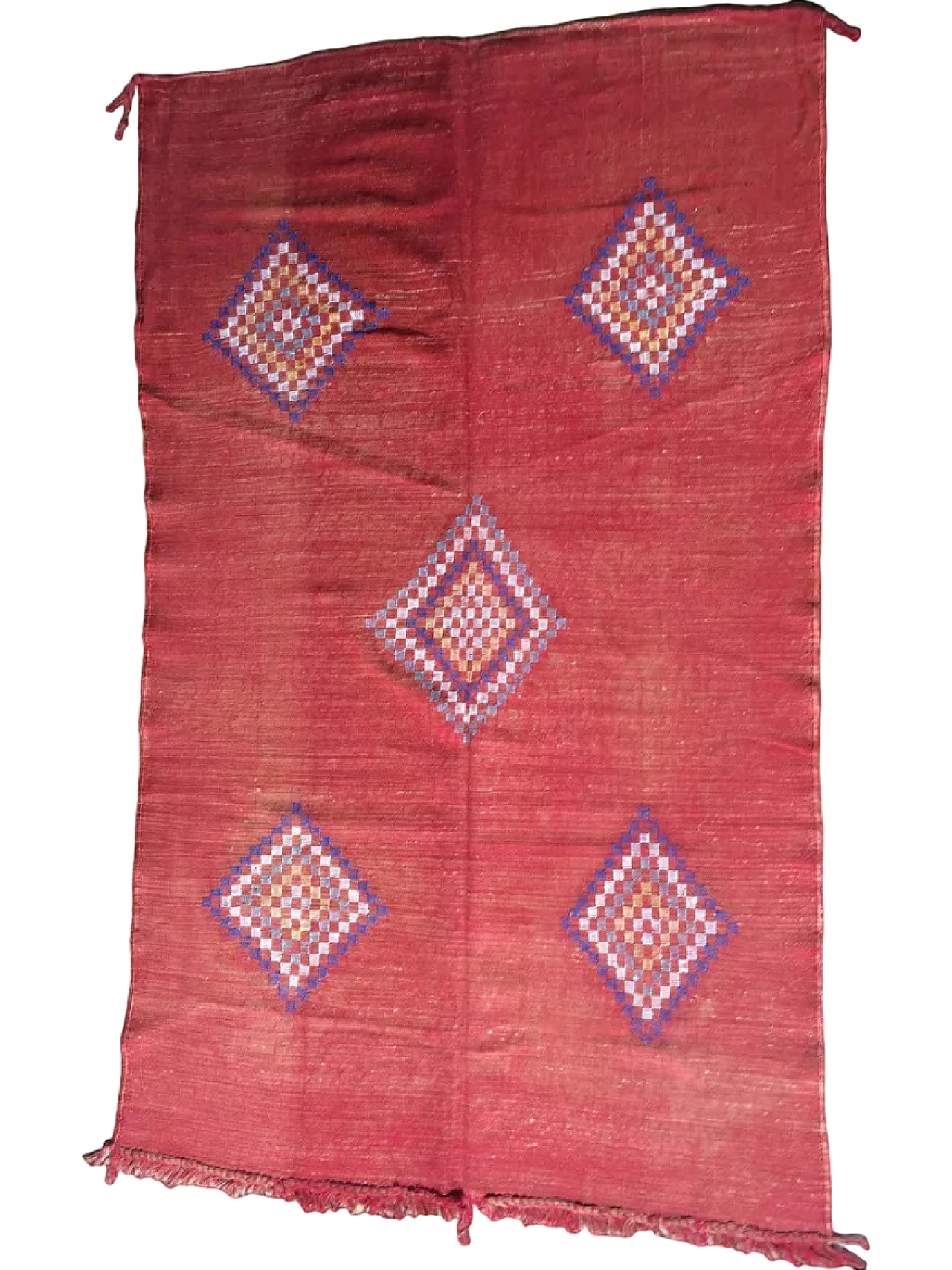 Tappeto rosso Kilim Sabra, fine '900 10