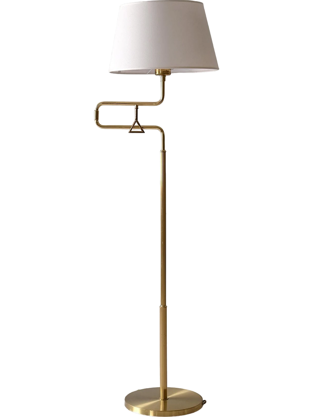 Brass floor lamp with adjustable arm, 1960s 10