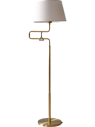 Brass floor lamp with adjustable arm, 1960s