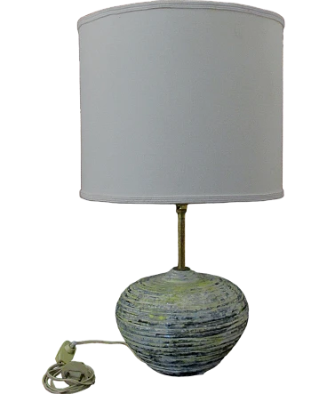 Artistic painted porcelain lamp from the 1950s