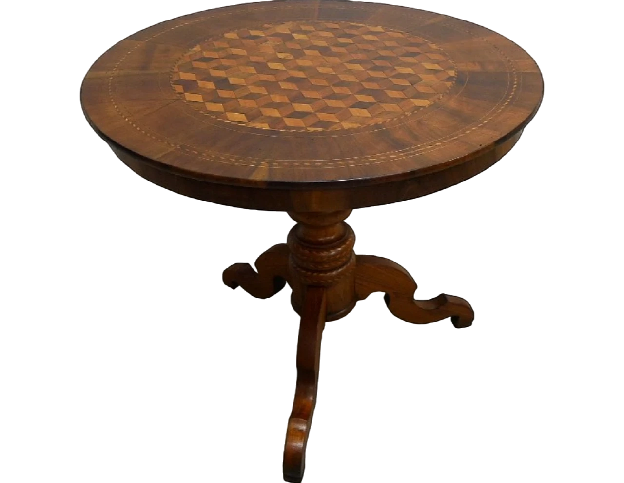 Rolo round table in precious wood, Emilan, late 19th century 12