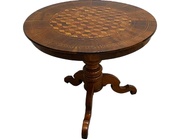 Rolo round table in precious wood, Emilan, late 19th century