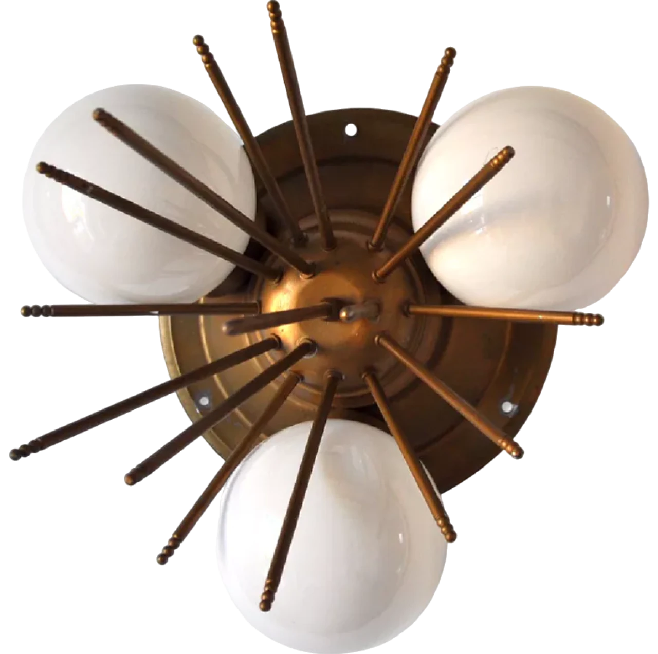 Sputnik wall lamp in glass and metal, 1980s 8