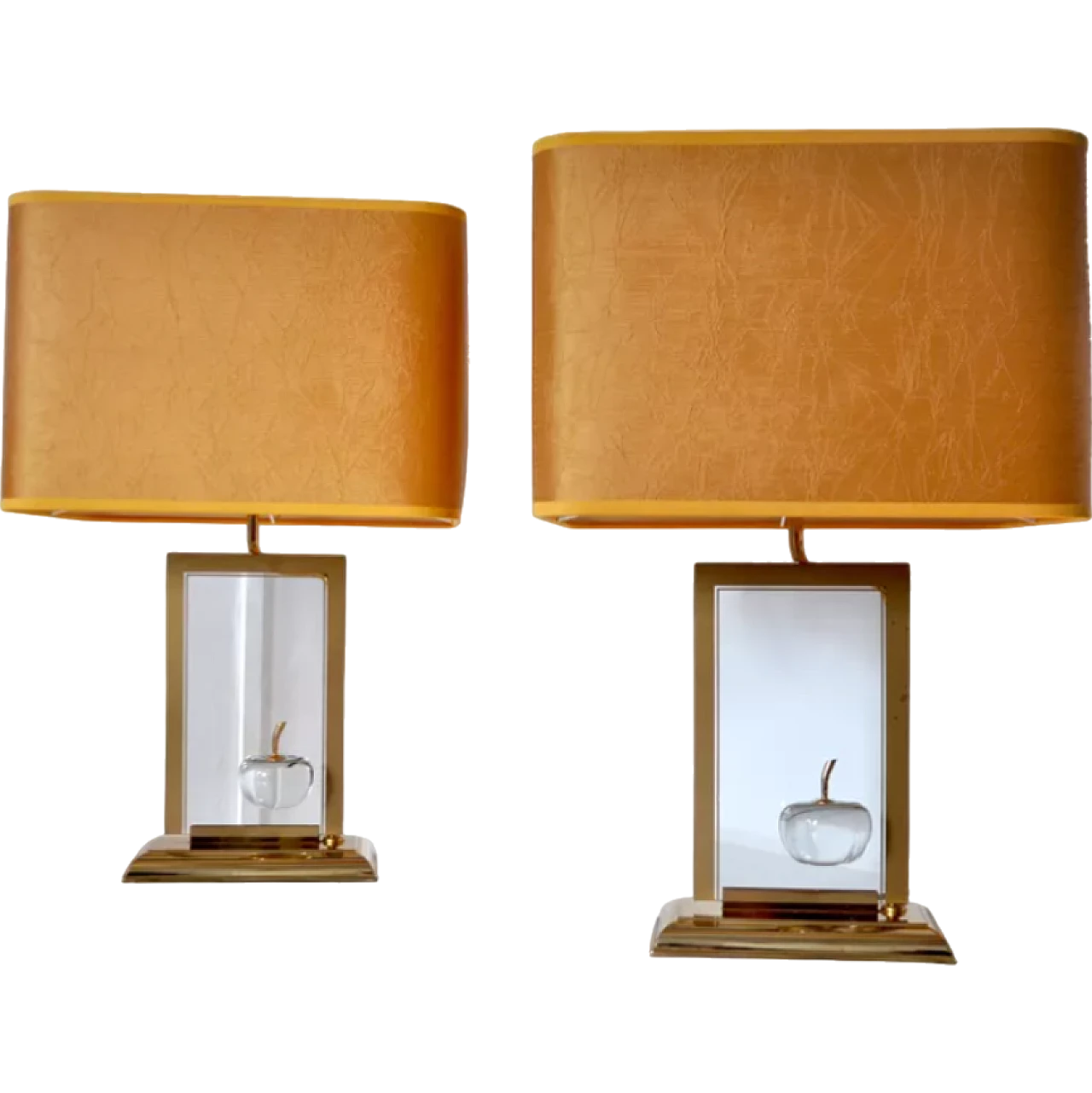 Pair of Apple lamps by Maison Le Dauphin, 1970s 7