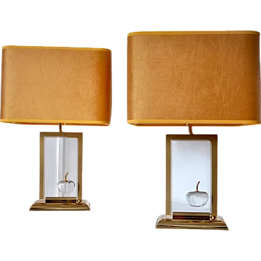 Pair of Apple lamps by Maison Le Dauphin, 1970s