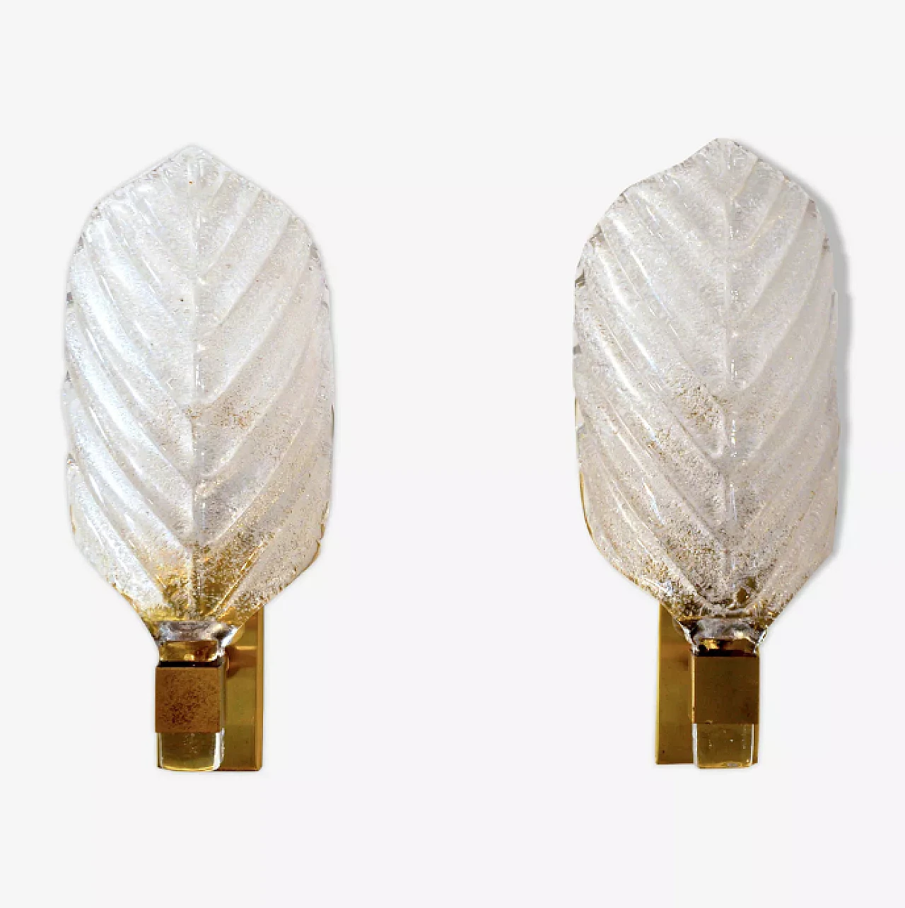 Pair of glass wall sconces by Carl Fagerlund for Lyfa, 1960s 1