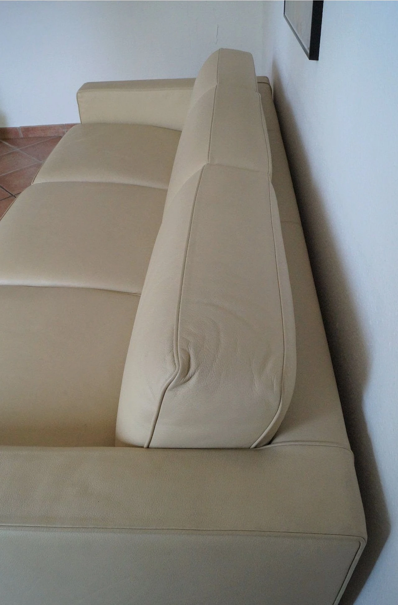 Bob sofa in cream and beige leather Centro Studi Flexform, 2000 12