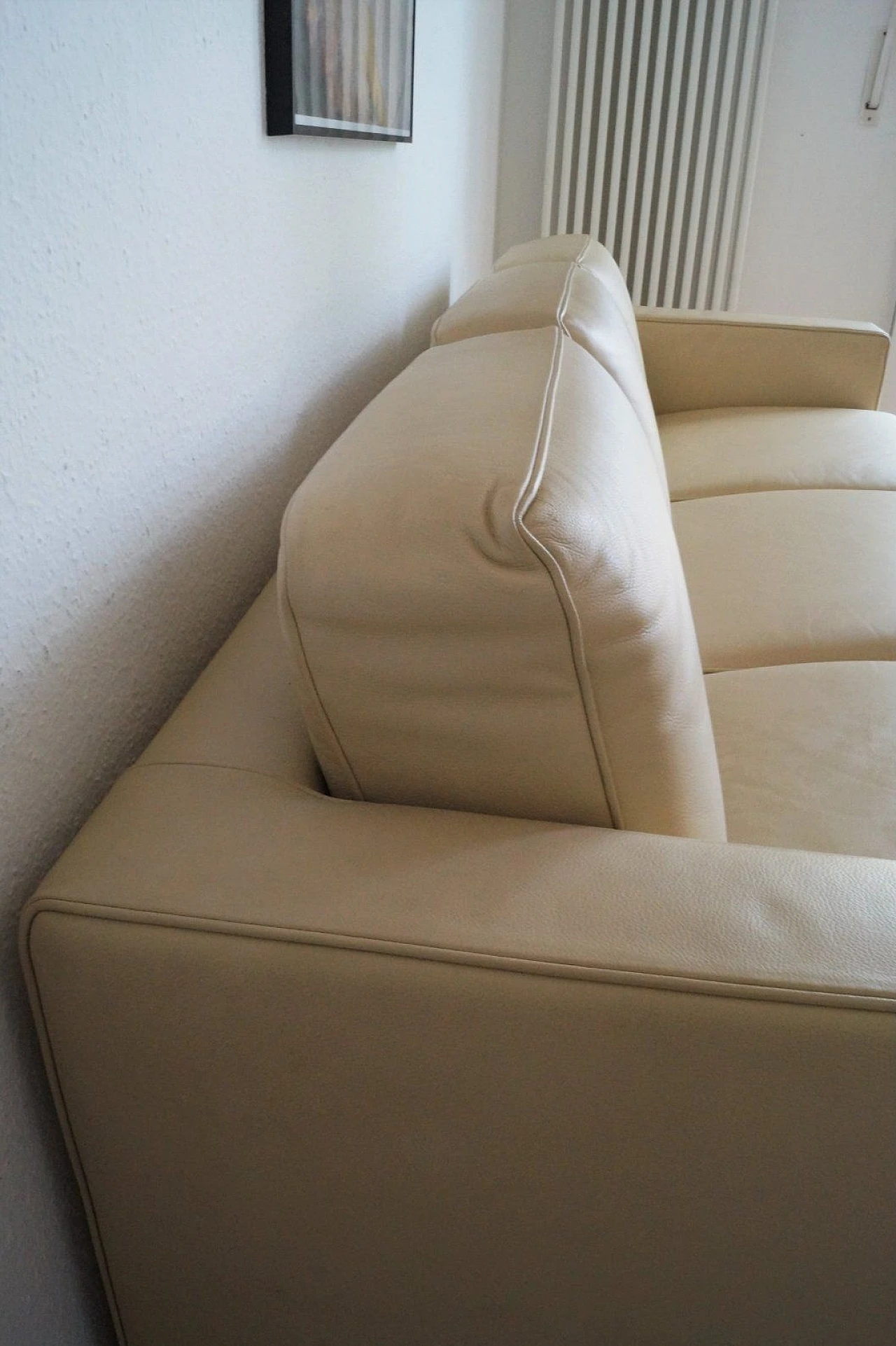 Bob sofa in cream and beige leather Centro Studi Flexform, 2000 13