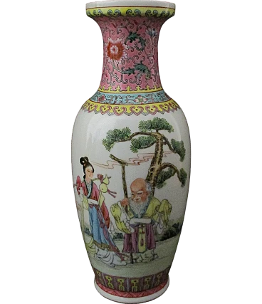 Oriental painted porcelain vase from the 20th century