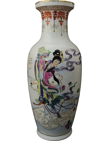 Oriental painted porcelain vase from the 20th century