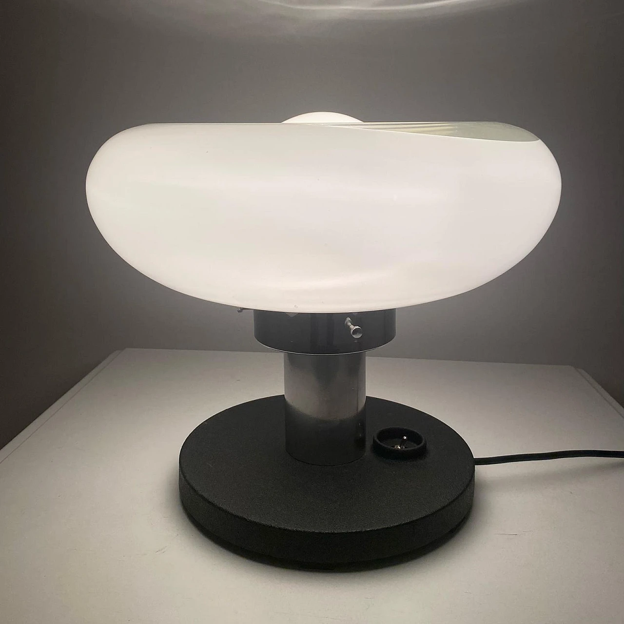 Space Age steel and Murano glass table lamp, 1970s 11